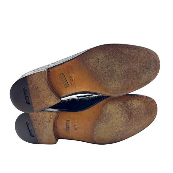 GUCCI Brown Crocodile Leather Horsebit Loafer Mens 11 ITALY - Picture 9 of 10